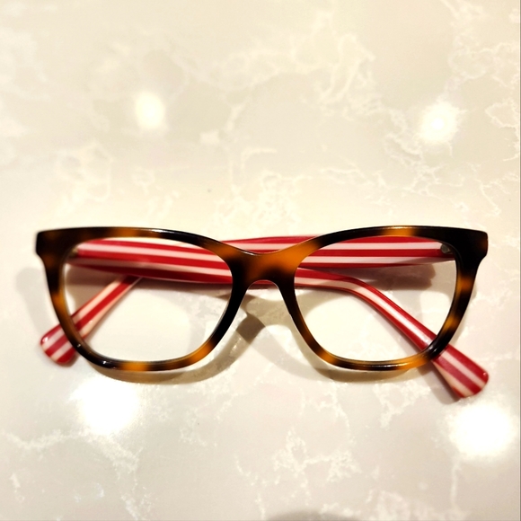RALPH LAUREN RA7077 Tortoise Shell Candy Cane Stripe Eyeglasses Frame 51-16-140 - Picture 1 of 10